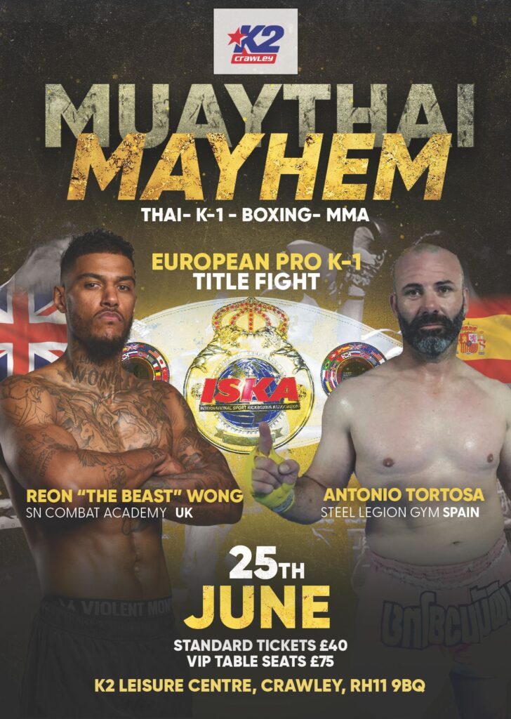 Reon Wong European Pro K-1 title fight poster