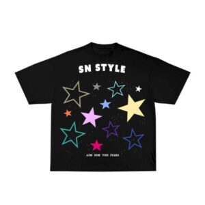 SN Combat black style stars t-shirt
