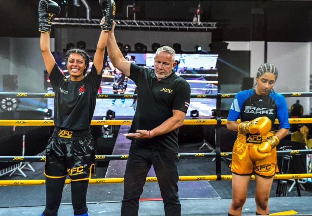 Yasmin Cleanheart Ahmed winner at the XFC Fighting Championships in Birmingham