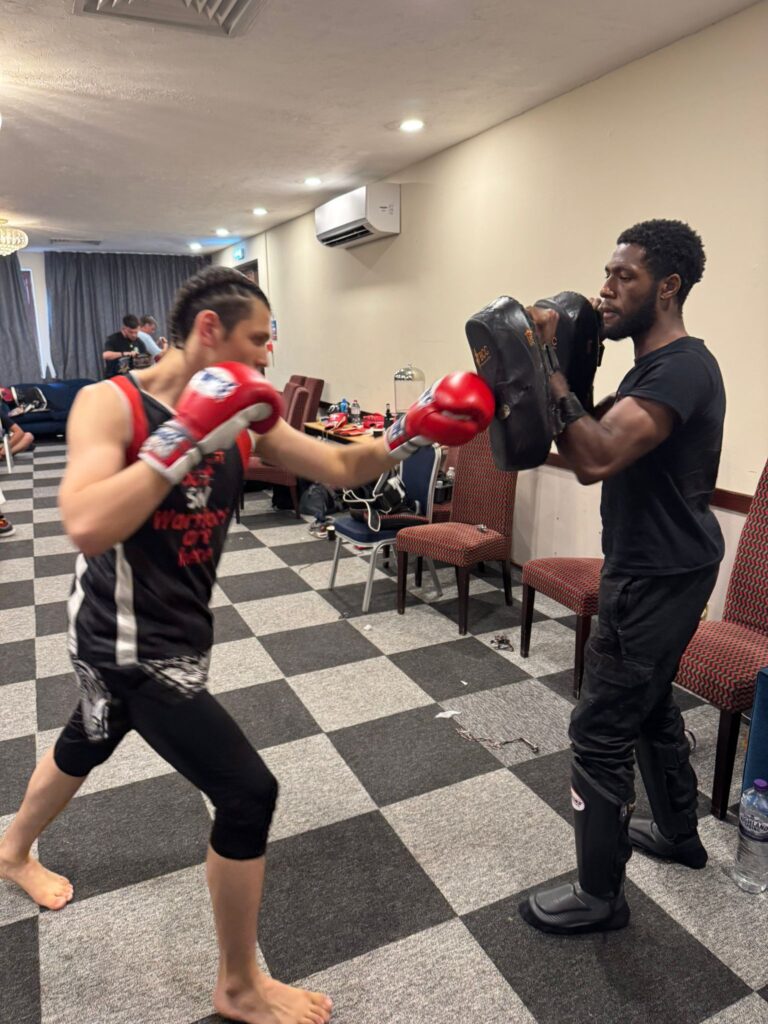 Shazhaib getting in training with team mate