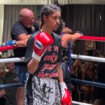 Yasmin Ahmed in the ring for her fight against Jodie Cherubini