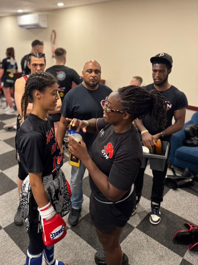 Yasmin preparing for her fight