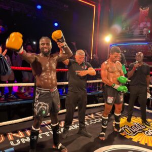 Samuel Osei winner of his fight against Jordan Jonathan from Benfleet Muay Thai