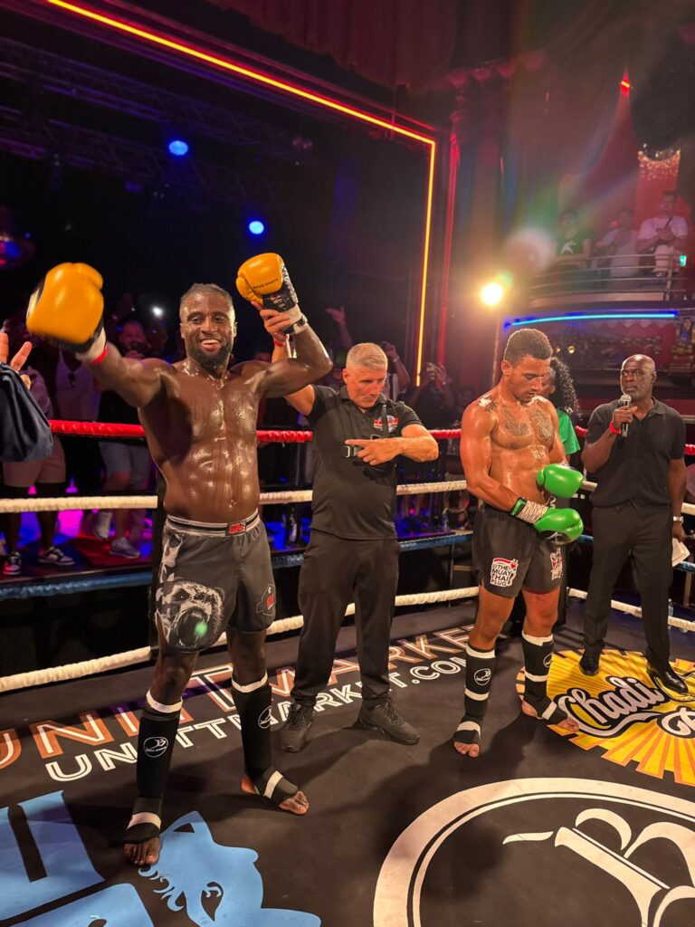 Samuel Osei winner of his fight against Jordan Jonathan from Benfleet Muay Thai