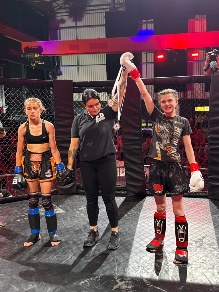 Summer Sawyer winner in her K1 bout against Lauren Naydonova from War Lions MMA gym