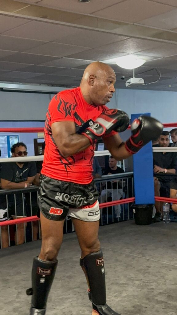 SN Combat and senior fighter Derek in the ring