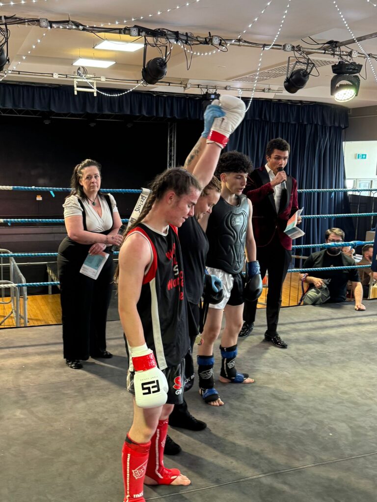 Callum Sawyer winner of his Muay Thai rules fight